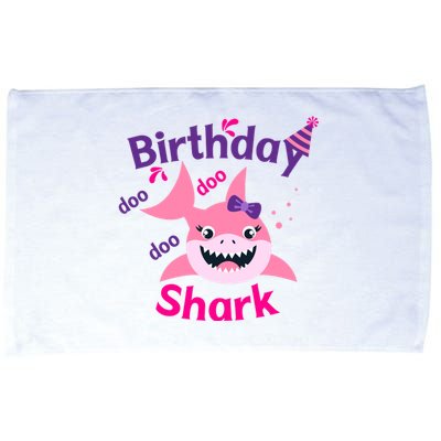 Pink Birthday Shark Doo Doo Doo Microfiber Hand Towel