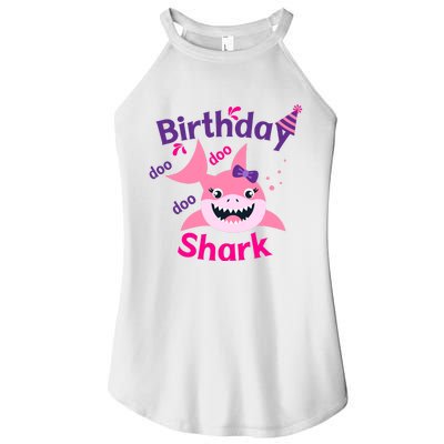 Pink Birthday Shark Doo Doo Doo Women's Perfect Tri Rocker Tank