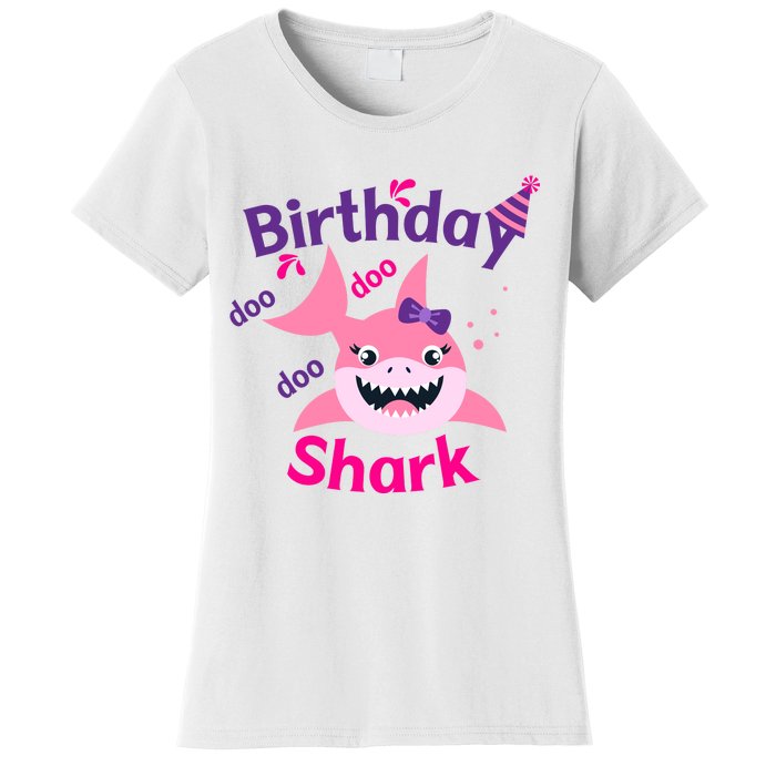 Pink Birthday Shark Doo Doo Doo Women's T-Shirt