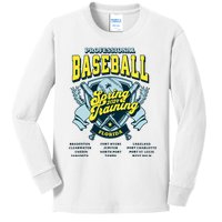 Professional Baseball Spring Training 2024 Florida Cities Kids Long Sleeve Shirt