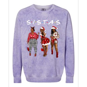 Proud Black Sistas Queen Melanin Afro African American Cool Gift Colorblast Crewneck Sweatshirt