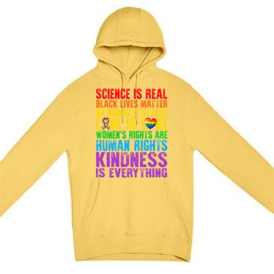 Pride Blm Science Is Real Black Lives Matter Rainbow Lgbt Gift Premium Pullover Hoodie