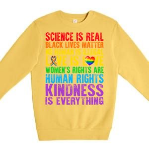 Pride Blm Science Is Real Black Lives Matter Rainbow Lgbt Gift Premium Crewneck Sweatshirt