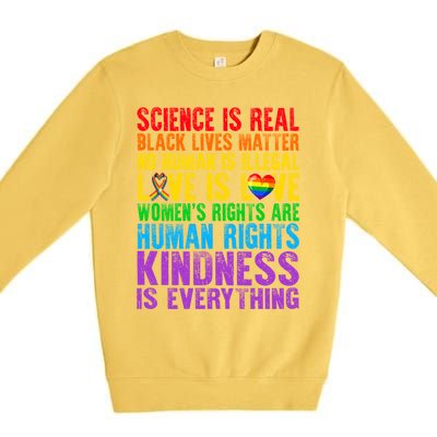 Pride Blm Science Is Real Black Lives Matter Rainbow Lgbt Gift Premium Crewneck Sweatshirt