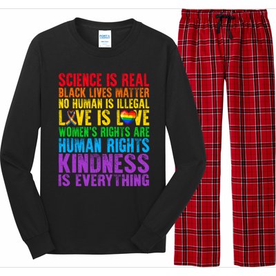 Pride Blm Science Is Real Black Lives Matter Rainbow Lgbt Gift Long Sleeve Pajama Set