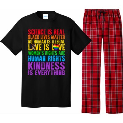 Pride Blm Science Is Real Black Lives Matter Rainbow Lgbt Gift Pajama Set