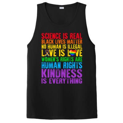 Pride Blm Science Is Real Black Lives Matter Rainbow Lgbt Gift PosiCharge Competitor Tank