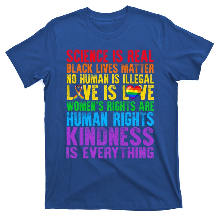 Pride Blm Science Is Real Black Lives Matter Rainbow Lgbt Gift T-Shirt