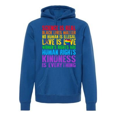 Pride Blm Science Is Real Black Lives Matter Rainbow Lgbt Gift Premium Hoodie