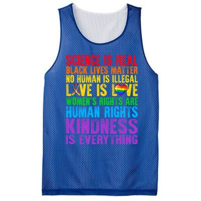 Pride Blm Science Is Real Black Lives Matter Rainbow Lgbt Gift Mesh Reversible Basketball Jersey Tank