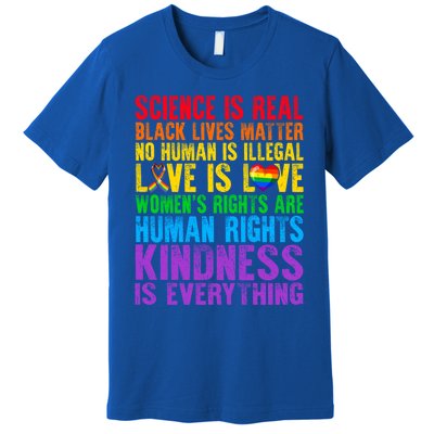 Pride Blm Science Is Real Black Lives Matter Rainbow Lgbt Gift Premium T-Shirt