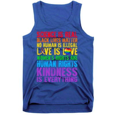 Pride Blm Science Is Real Black Lives Matter Rainbow Lgbt Gift Tank Top