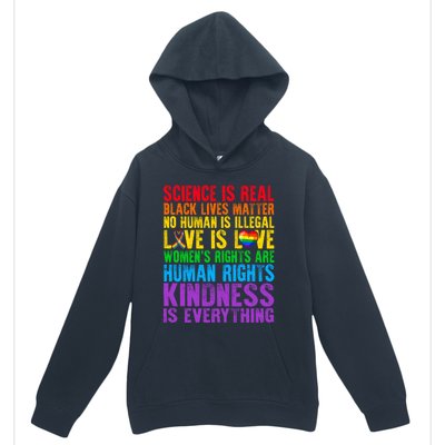 Pride Blm Science Is Real Black Lives Matter Rainbow Lgbt Gift Urban Pullover Hoodie