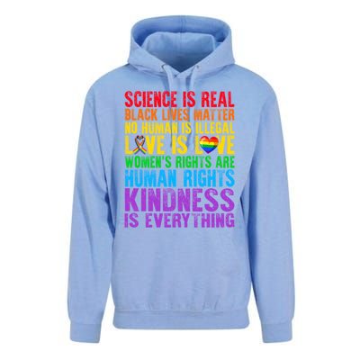 Pride Blm Science Is Real Black Lives Matter Rainbow Lgbt Gift Unisex Surf Hoodie