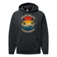 Pismo Beach Souvenir California Reminder Performance Fleece Hoodie