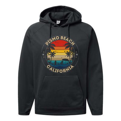 Pismo Beach Souvenir California Reminder Performance Fleece Hoodie