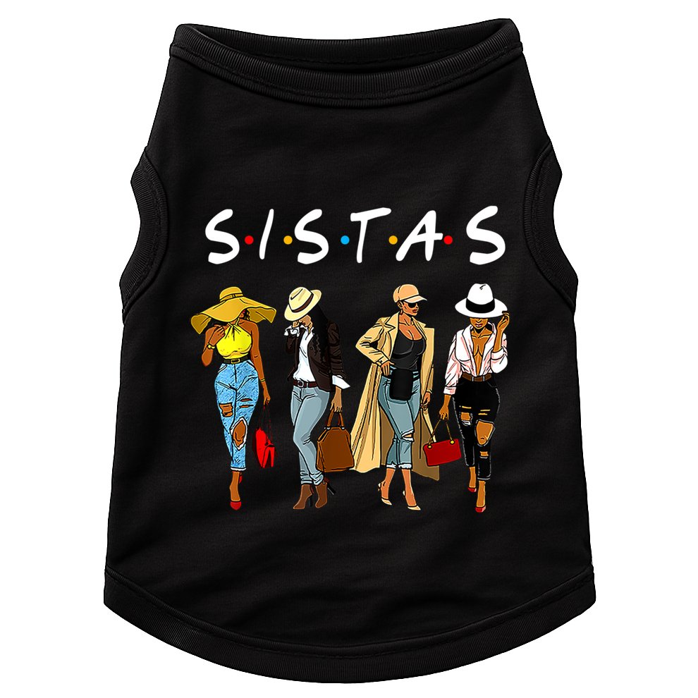 Proud Black Sistas Queen Melanin Afro African American Great Gift Doggie Tank
