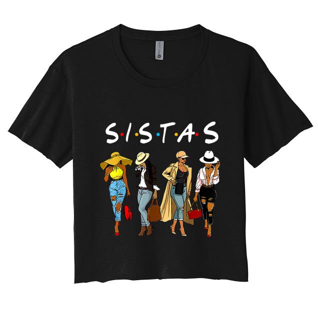 Proud Black Sistas Queen Melanin Afro African American Great Gift Crop Top