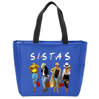 Proud Black Sistas Queen Melanin Afro African American Great Gift Zip Tote Bag