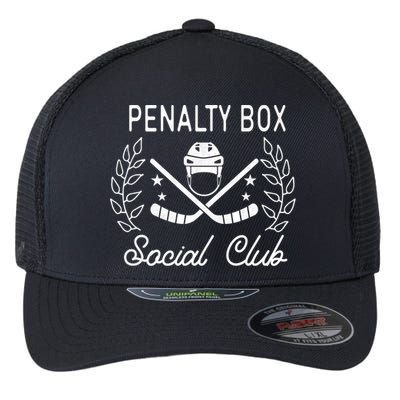 Penalty Box Social Club Ice Hockey Game Day Ice Hockey Mom Gift Flexfit Unipanel Trucker Cap