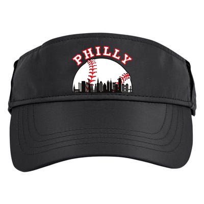 Philly Baseball Shirt Philadelphia Baseball PA Cityscape Skyline Adult Drive Performance Visor