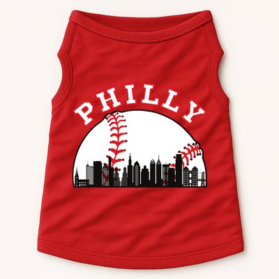 Philly Baseball Shirt Philadelphia Baseball PA Cityscape Skyline Doggie Tank