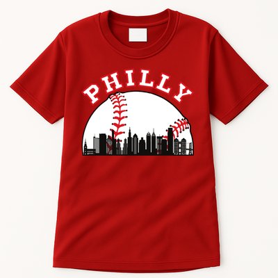 Philly Baseball Shirt Philadelphia Baseball PA Cityscape Skyline Tall T-Shirt