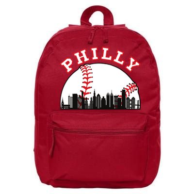 Philly Baseball Shirt Philadelphia Baseball PA Cityscape Skyline 16 in Basic Backpack