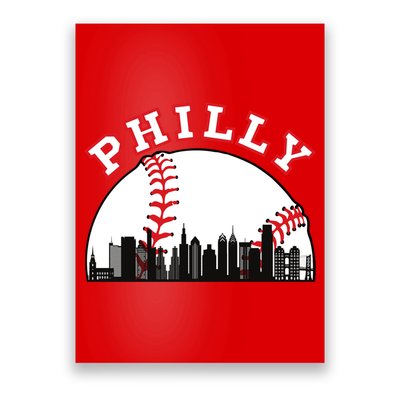 Philly Baseball Shirt Philadelphia Baseball PA Cityscape Skyline Poster