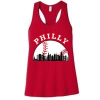 Philly Baseball Shirt Philadelphia Baseball PA Cityscape Skyline Womens Tank Top