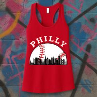 Philly Baseball Shirt Philadelphia Baseball PA Cityscape Skyline Womens Tank Top