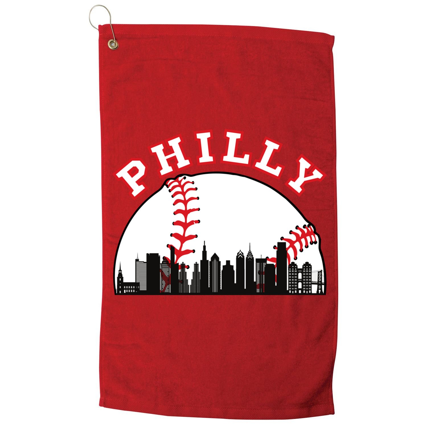 Philly Baseball Shirt Philadelphia Baseball PA Cityscape Skyline Golf Towel