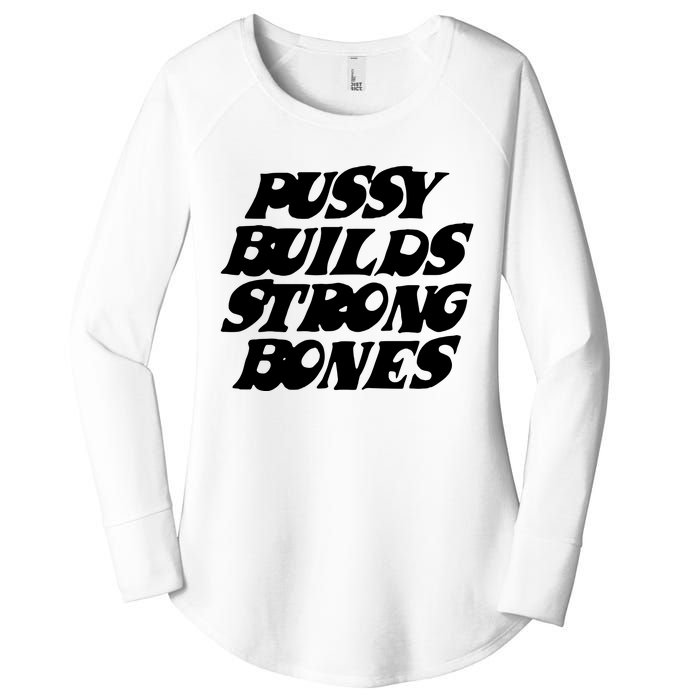 Pussy Builds Strong Bones Women's Perfect Tri Tunic Long Sleeve Shirt