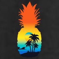 Pineapple Summer Sunset Beach 7 Panel Mesh Trucker Snapback Hat