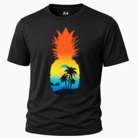 Pineapple Summer Sunset Beach Cooling Performance Crew T-Shirt