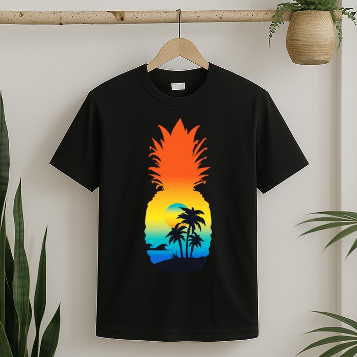 Pineapple Summer Sunset Beach T-Shirt