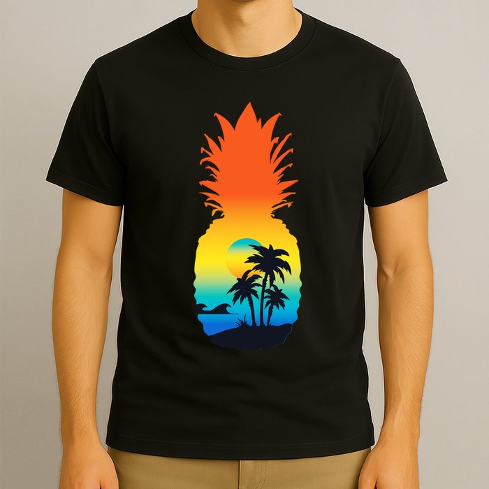 Pineapple Summer Sunset Beach T-Shirt