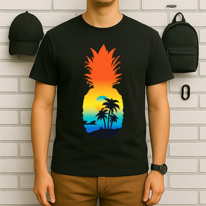 Pineapple Summer Sunset Beach T-Shirt