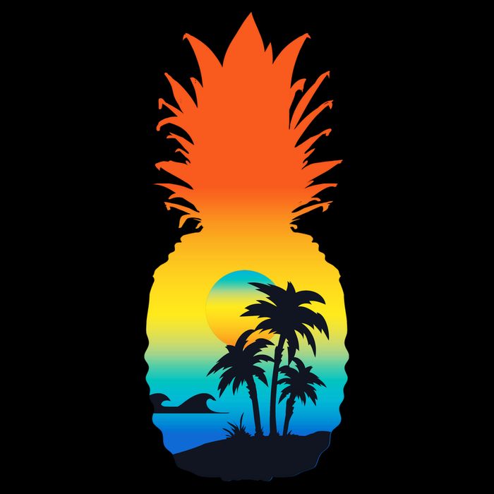 Pineapple Summer Sunset Beach T-Shirt