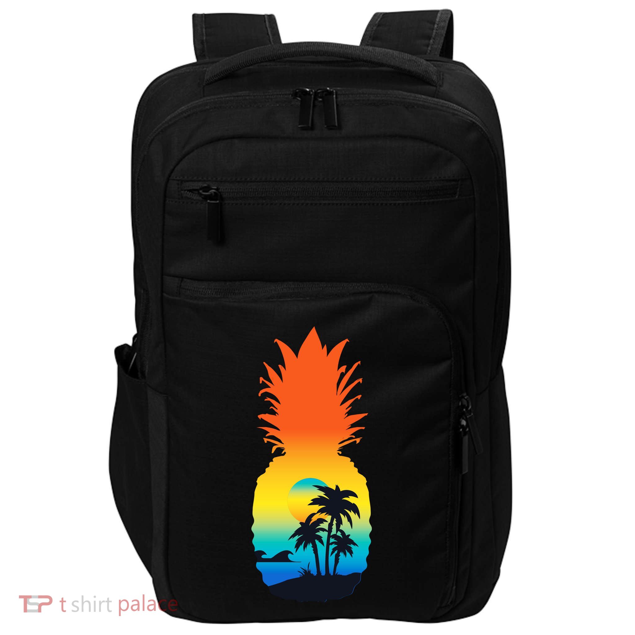 Pineapple Summer Sunset Beach Impact Tech Backpack