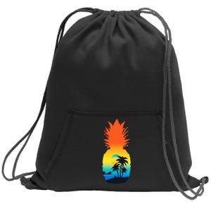 Pineapple Summer Sunset Beach Sweatshirt Cinch Pack Bag