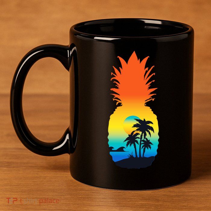 Pineapple Summer Sunset Beach 11oz C Handle Ceramic Mug