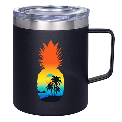 Pineapple Summer Sunset Beach 12oz Stainless Steel Coffee Mug