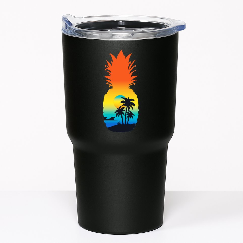 Pineapple Summer Sunset Beach Tumbler