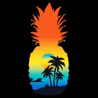 Pineapple Summer Sunset Beach Cooling Performance Long Sleeve Crew