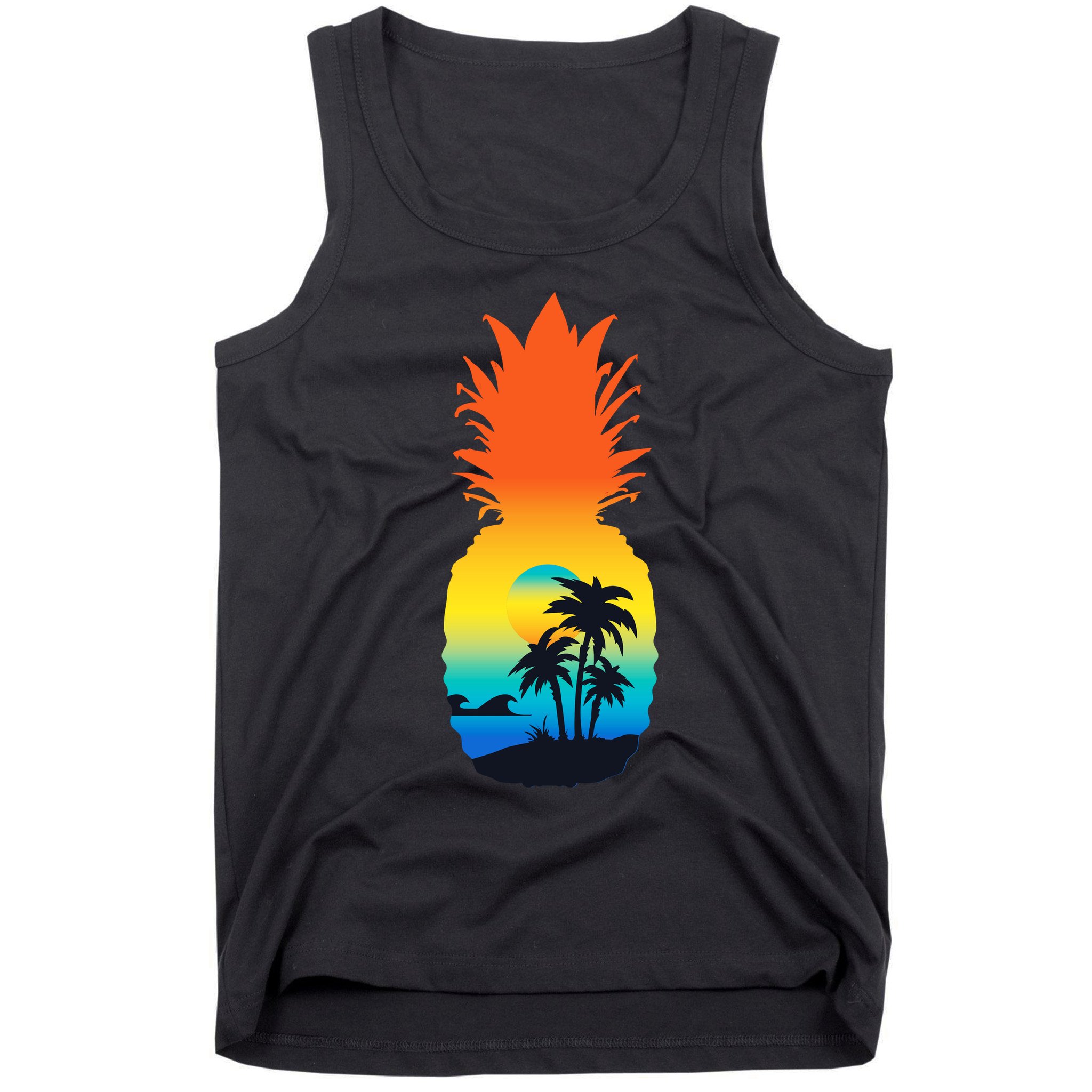 Pineapple Summer Sunset Beach Tank Top
