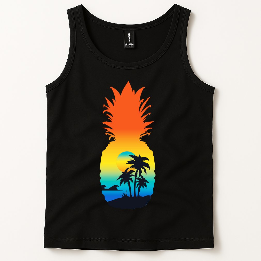 Pineapple Summer Sunset Beach Tank Top