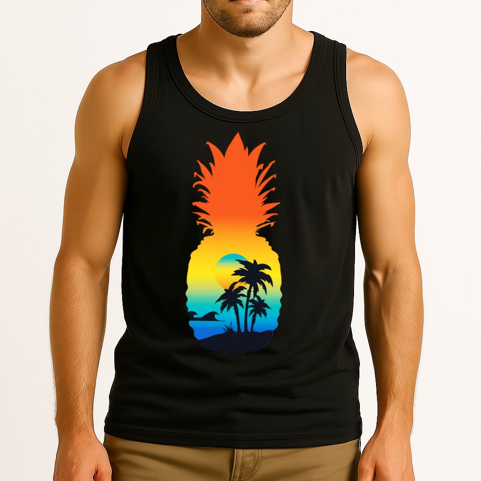 Pineapple Summer Sunset Beach Tank Top