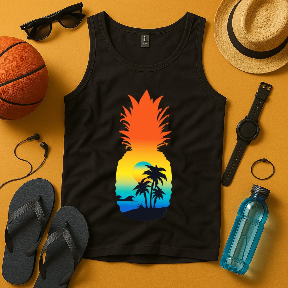 Pineapple Summer Sunset Beach Tank Top