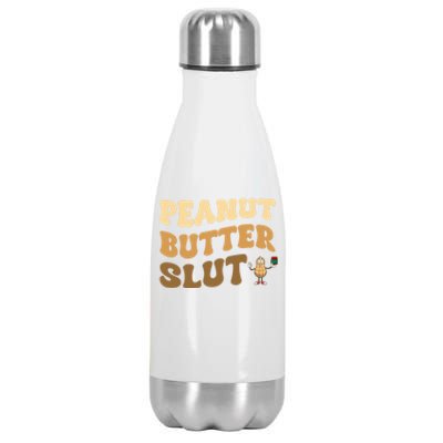 Peanut Butter Slut Food Lover Sarcastic Adult Humor Groovy Gift Stainless Steel Insulated Water Bottle